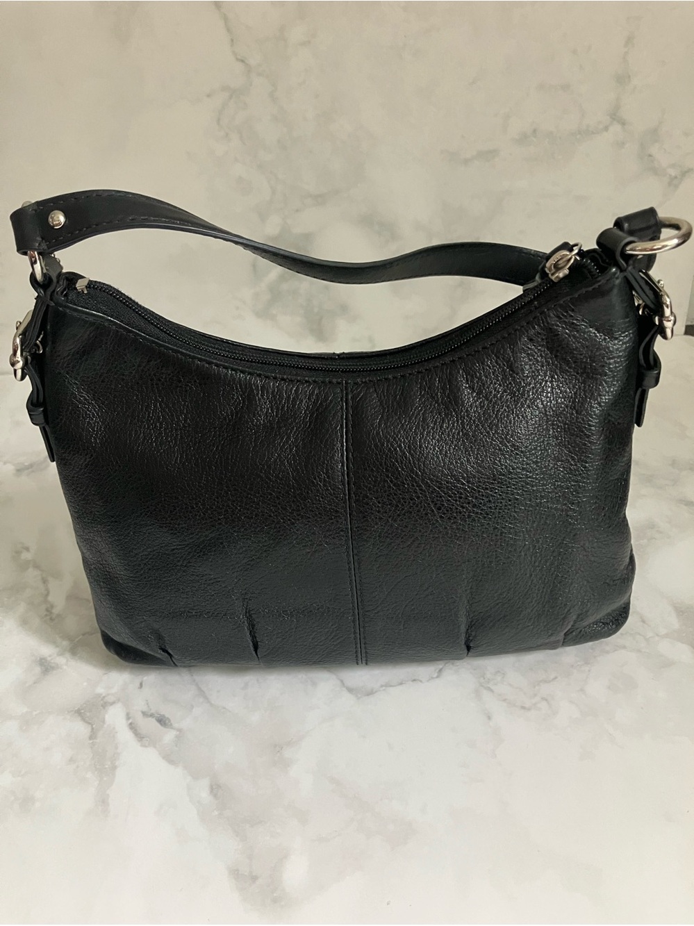 COACH Madison Black Pebble Leather Handbag - Picture 7 of 16